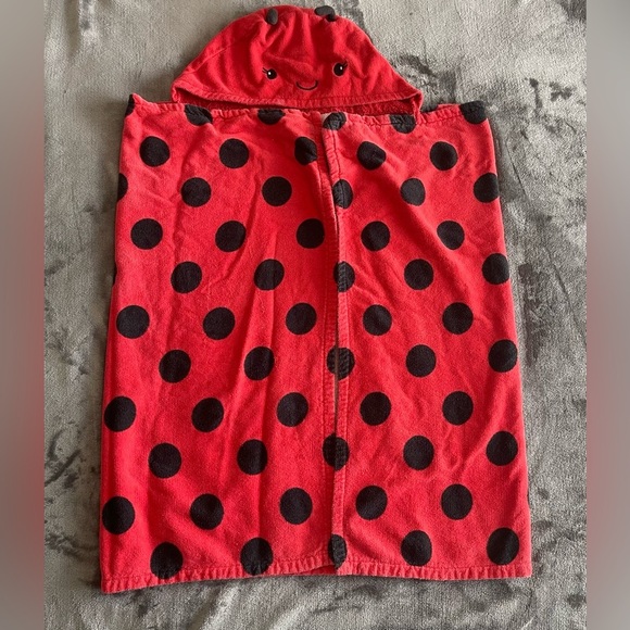 Carters Girls Hooded Towel One Size Strawberry Ladybug Beach Swimming Lessons - Picture 6 of 11